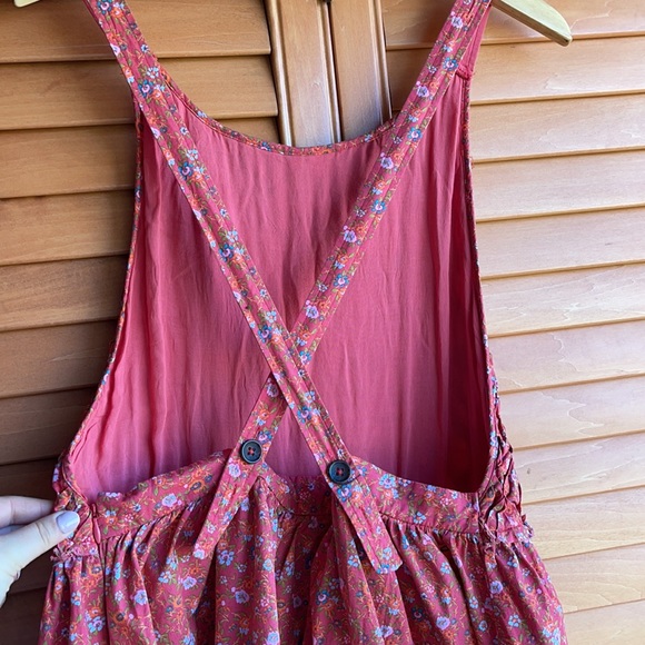 Free People Petunia Backless Mini Dress In Ditsy Floral Print-red In Poppy Combo - Picture 8 of 11